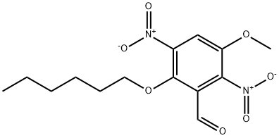 2-(己氧基)-5-甲氧基-3,6-二硝基苯甲醛 结构式