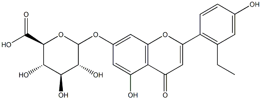 芹菜素-7-O-葡萄糖醛酸苷-6'-乙酯 结构式