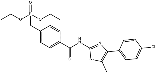 二乙基4-((4-氯苯基)-5-甲基噻唑-2-基)氨基甲酰基苄基膦酸酯 结构式