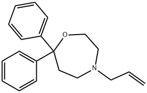 4-烯丙基-7,7-二苯基-1,4-氧杂氮杂环庚烷 结构式