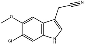 5-甲氧基-6-氯吲哚-3-乙腈 结构式