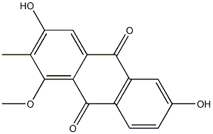 2-甲基-3,6-二羟基-1-甲氧基-9,10-蒽醌 结构式