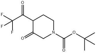 3-氧代-4-(三氟乙酰基)哌啶-1-羧酸叔丁酯 结构式