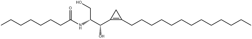 N-[(1R,2S)-2-HYDROXY-1-HYDROXYMETHYL-2-(2-TRIDECYL-1-CYCLOPROPENYL)ETHYL]OCTANAMIDE;GT-11 结构式