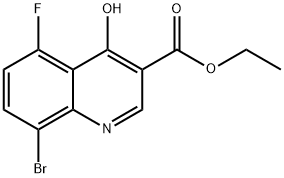 8-BroMo-5-fluoro-4-hydroxy-quinoline-3-carboxylic acid ethyl ester 结构式