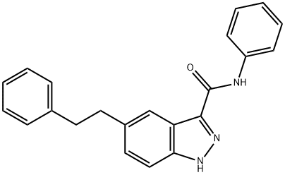 5-苯乙基-N-苯基-1氢-吲唑-3-甲酰胺 结构式