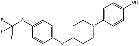 4-(4-(4-三氟甲氧基)-苯氧基)哌啶-1-基)苯酚 结构式