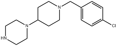 1-[1-[(4-氯苯基)甲基]-4-哌啶基] 哌嗪 结构式