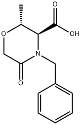 (2R,3S)-2-甲基-5-氧-4-苄基-3-吗啉羧酸 结构式