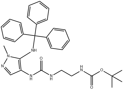 [2-[[[1-甲基-5-[(三苯甲基)氨基]-1H-吡唑-4-基]氨基甲酰基]氨基]乙基]氨基甲酸叔丁酯 结构式