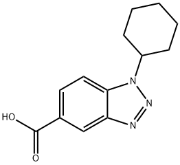 1-Cyclohexyl-1,2,3-benzotriazole-5-carboxylic acid 结构式