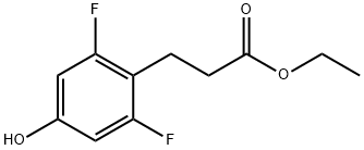 2,6-Difluoro-4-hydroxybenzenepropanoic Acid Ethyl Ester 结构式