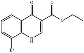 8-BroMo-4-oxo-1,4-dihydro-quinoline-3-carboxylic acid ethyl ester 结构式