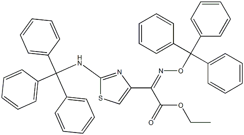 (Z)-2-[2-(TritylaMino)thiazol-4-yl]-2-(trityloxyiMino)acetic Acid Ethyl Ester 结构式