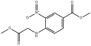 4-((2-甲氧基-2-氧代乙基)氨基)-3-硝基苯甲酸甲酯 结构式