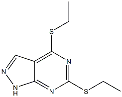 4,6-双(乙基硫代)-1H-吡唑并[3,4-D]嘧啶 结构式