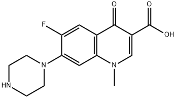 6-氟-1,4-二氢-1-甲基-4-氧代-7-(1-哌嗪基)-3-喹啉羧酸 结构式