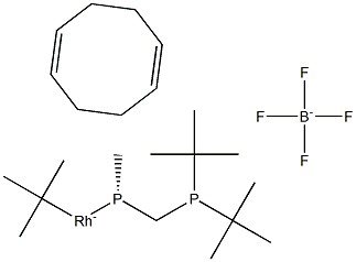 (R)-( - )-叔丁基甲基(二 - 叔丁基膦基甲基)膦基(1,5-环辛二烯)铑(I)四氟硼酸盐 结构式