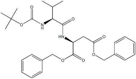 N-(TERT-BUTOXYCARBONYL)-L-VALYL-L-ASPARTIC ACID DIBENZYL ESTER 结构式