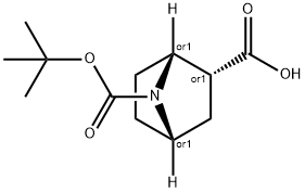 7-Boc-7-azabicyclo[2.2.1]heptane-2-carboxylic acid 结构式