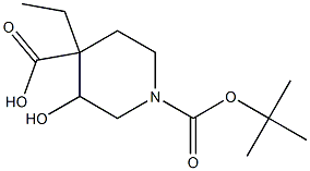 顺式-1-BOC-3-羟基哌啶-4-甲酸乙酯 结构式