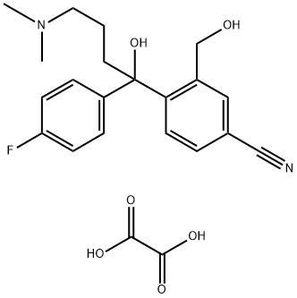 4-(4-二甲基-1-对氟苯基-1-羟基丁基-3-羟甲基)苯腈草酸盐 结构式