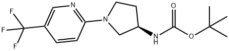 N-[(3R)-1-[5-(三氟甲基)-2-吡啶基]-3-吡咯烷基]氨基甲酸叔丁酯 结构式