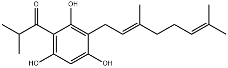 3-香叶基-1-(2'-甲基丙烷酰基)间苯三酚 结构式