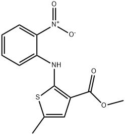 2-(2-硝基苯氨基)-5-甲基噻吩-3-甲酸甲酯 结构式