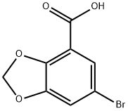 6-溴苯并[D][1,3]1,3-二氧杂环戊烯-4-羧酸 结构式