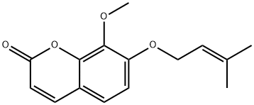 8-甲氧基-7-[(3-甲基-2-丁烯-1-基)氧基]-2H-1-苯并吡喃-2-酮 结构式