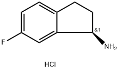 (1R)-6-氟-2,3-二氢-1H-茚满-1-胺盐酸盐 结构式