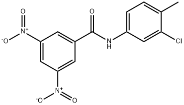 N-(3-氯-4-甲基苯基)-3,5-二硝基苯甲酰胺 结构式