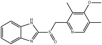 2-[[(4-甲氧基-3,5-二甲基-2-吡啶基)甲基]亚磺酰基]-1H-苯并咪唑 结构式
