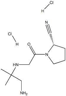 (S)-1-(2-(1-aMino-2-Methylpropan-2-ylaMino)acetyl)pyrrolidine-2-carbonitrile dihydrochloride (AMino pyrrolidine) 结构式