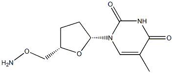 1-(3-氨基-2,3-二脱氧-BETA-D-苏式-呋喃戊糖基)-5-甲基-2,4(1H,3H)-嘧啶二酮 结构式