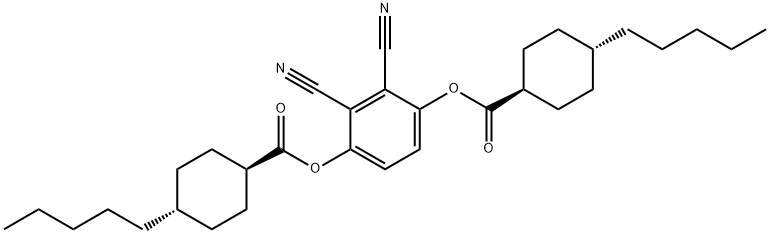 2,3-二氰基-1,4-亚苯基双([反式(反式)]-4-戊基-环己烷羧酸)酯 结构式