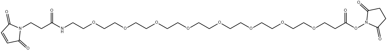 Α-MALEIMIDOPROPIONYL-Ω-SUCCINIMIDYL-8(ETHYLENE GLYCOL) 结构式