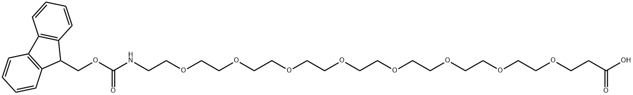 5,8,11,14,17,20,23,26-八氧杂-2-氮杂二十九碳二酸 1-(9H-芴-9-基甲基)酯 结构式