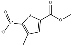 4-甲基-5-硝基噻吩-2-甲酸甲酯 结构式