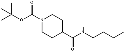 N-丁基1-BOC-哌啶-4-甲酰胺 结构式