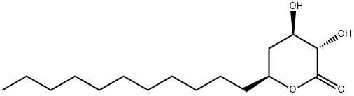 (3S,4R,6S)-四氢-3,4-二羟基-6-十一烷基-2H-吡喃-2-酮 结构式