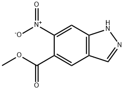 6-硝基-1H-吲唑-5-羧酸甲酯 结构式