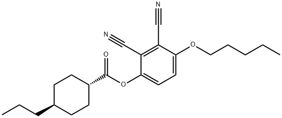 反式-4-丙基-环己烷羧酸 2,3-二氰基-4-(戊氧基)苯基酯 结构式