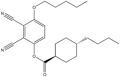 反式-4-丁基-环己烷羧酸 2,3-二氰基-4-(戊氧基)苯基酯 结构式