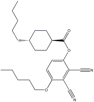 反式-4-戊基-环己烷羧酸 2,3-二氰基-4-(戊氧基)苯基酯 结构式