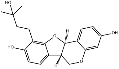(6AR-CIS)-6A,11A-二氢-10-(3-羟基-3-甲基丁基)-6H-苯并呋喃并[3,2-C][1]苯并吡喃-3,9-二醇 结构式