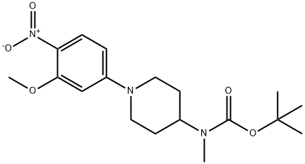 1-(3-甲氧基-4-硝基-苯基)-哌啶-4-基]-甲基-氨基甲酸叔丁基酯 结构式