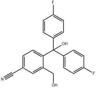 4-(双(4-氟苯基)(羟甲基))-3-(羟甲基)苯甲氰 结构式