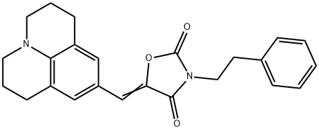 (E)-5-((1,2,3,5,6,7-hexahydropyrido[3,2,1-ij]quinolin
-9-yl)Methylene)
-3-phenethyloxazolidine-2,4-dione 结构式